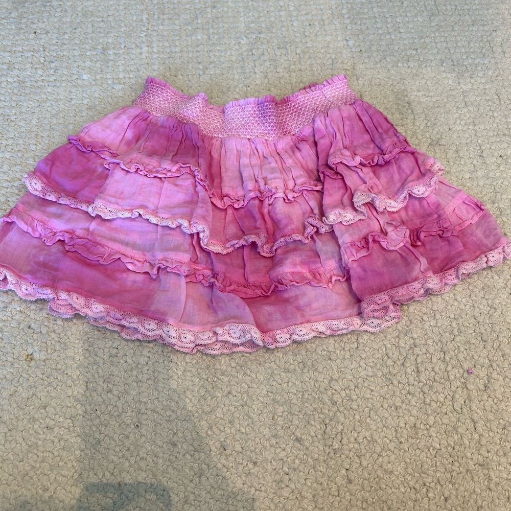 Loveshack Fancy Pink Ruffled 10y Girls Skirt